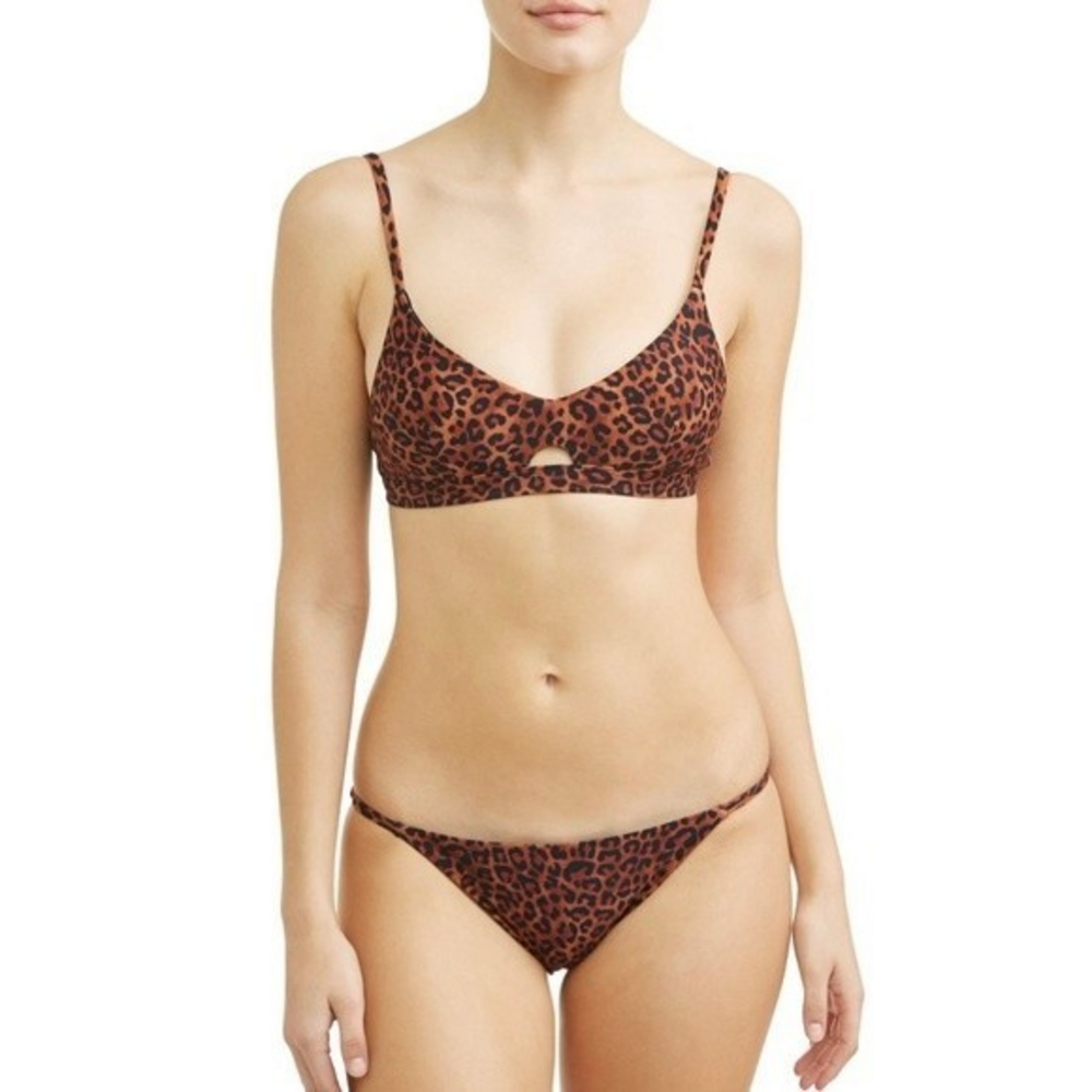 NWT No Boundaries Juniors' Animal Print Naomi Peekaboo Swimsuit Bikini‎ Size XL